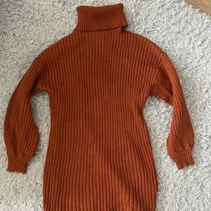 Rust orange turtleneck dress